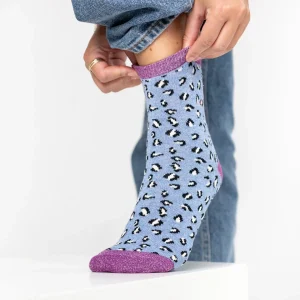 BILLYBELT Chaussettes en coton peigné Léopard ->Femme Chaussettes Fantaisie