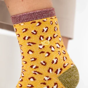 BILLYBELT Chaussettes en coton peigné Léopard ->Femme Chaussettes Fantaisie