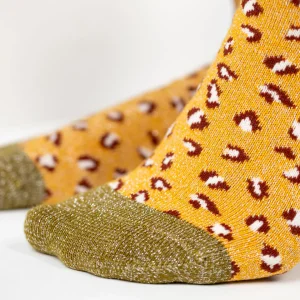 BILLYBELT Chaussettes en coton peigné Léopard ->Femme Chaussettes Fantaisie