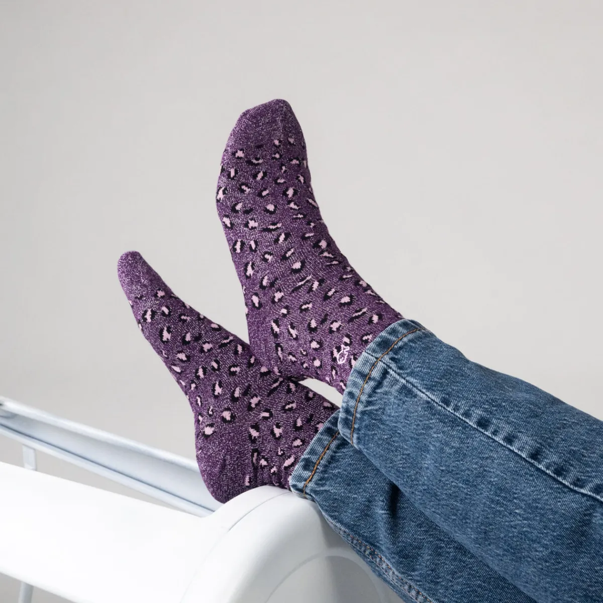chaussettes_en_coton_peign_lopard__prune_0.webp BILLYBELT Chaussettes en coton peigné Léopard ->Femme Chaussettes Fantaisie