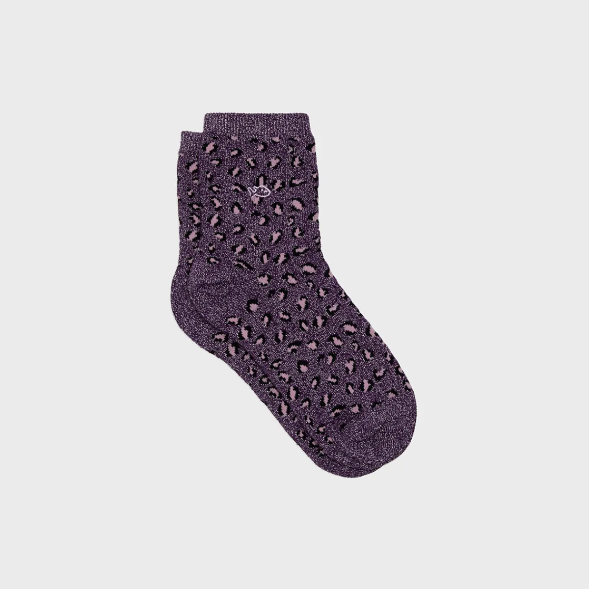 chaussettes_en_coton_peign_lopard__prune_1.webp BILLYBELT Chaussettes en coton peigné Léopard ->Femme Chaussettes Fantaisie