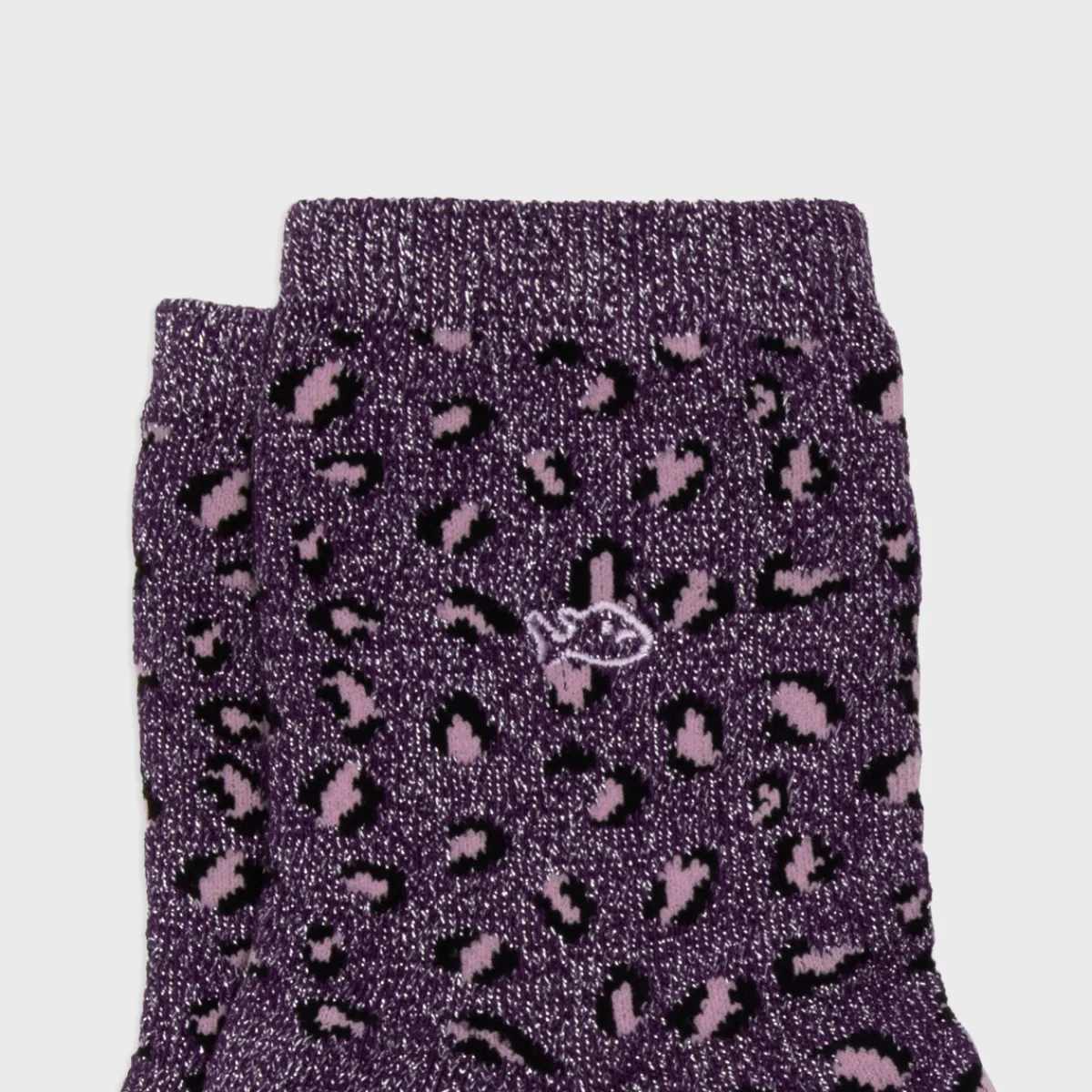 chaussettes_en_coton_peign_lopard__prune_4.webp BILLYBELT Chaussettes en coton peigné Léopard ->Femme Chaussettes Fantaisie