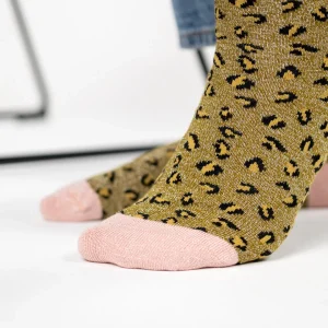 BILLYBELT Chaussettes en coton peigné Léopard ->Femme Chaussettes Fantaisie