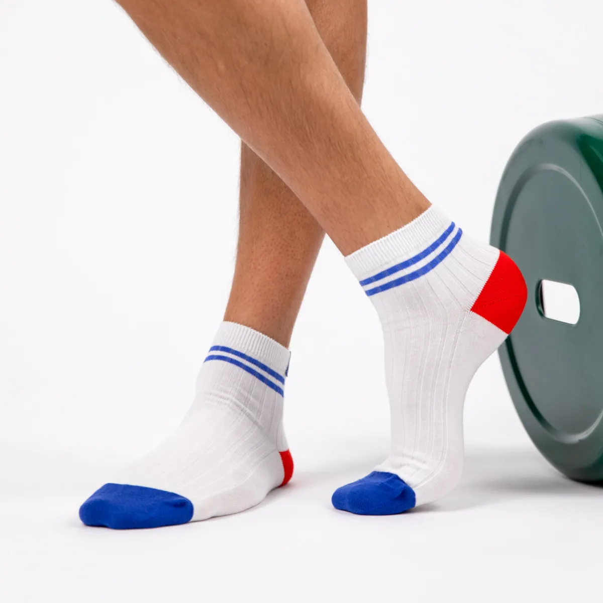chaussettes_en_coton_peign_mihautes__blanc_ray_bleu_0.webp BILLYBELT Chaussettes en coton peigné Mi-hautes ->Homme Chaussettes Basses