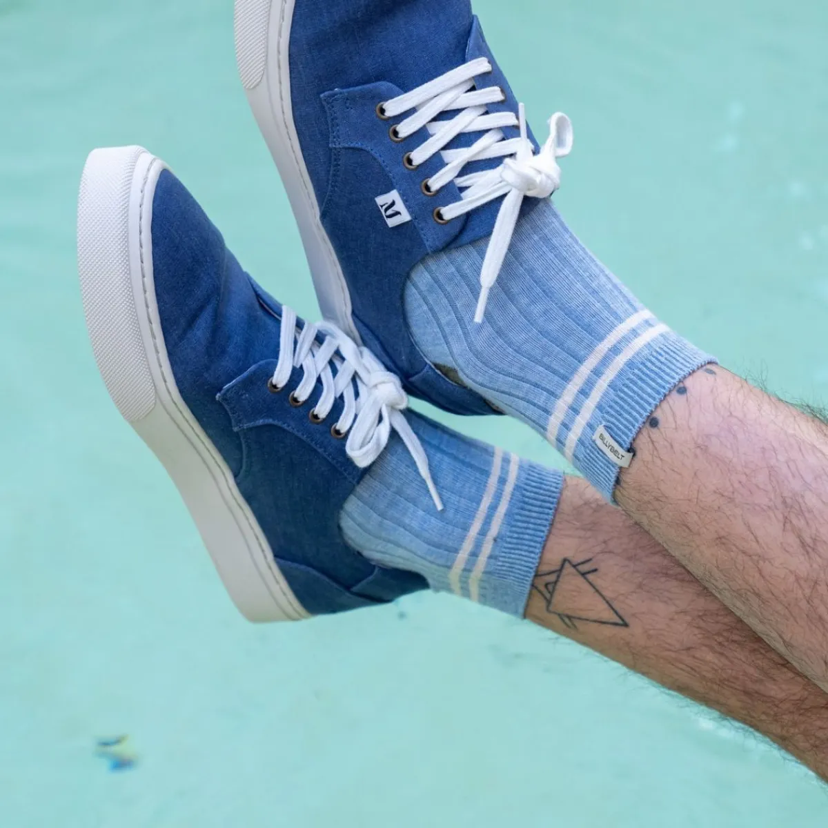 chaussettes_en_coton_peign_mihautes__bleu_clair_ray_beige_3.webp BILLYBELT Chaussettes en coton peigné Mi-hautes ->Homme Chaussettes Basses