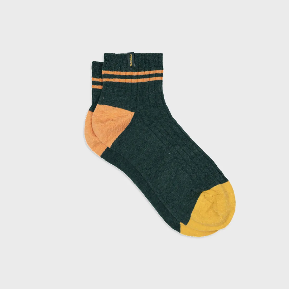 chaussettes_en_coton_peign_mihautes__vert_ray_orange_1.webp BILLYBELT Chaussettes en coton peigné Mi-hautes ->Homme Chaussettes Basses