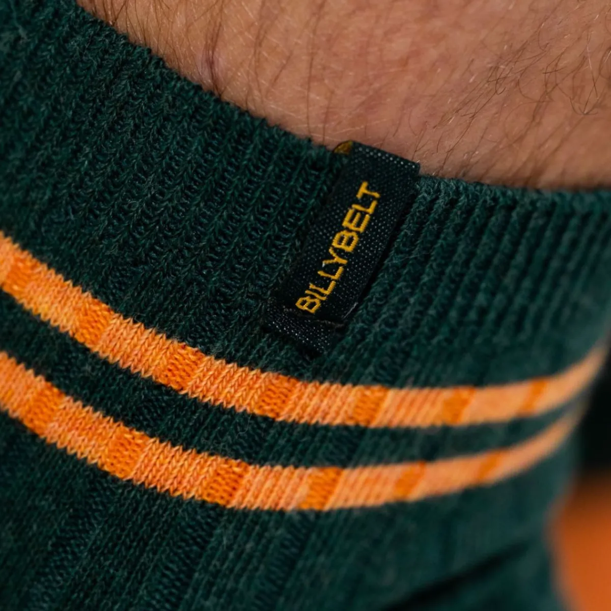 chaussettes_en_coton_peign_mihautes__vert_ray_orange_2.webp BILLYBELT Chaussettes en coton peigné Mi-hautes ->Homme Chaussettes Basses