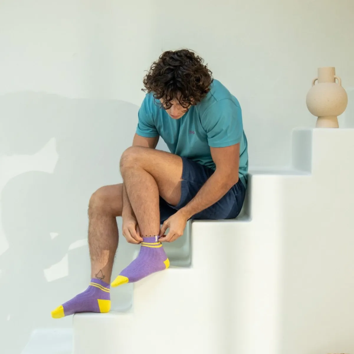 chaussettes_en_coton_peign_mihautes__violet_ray_jaune_4.webp BILLYBELT Chaussettes en coton peigné Mi-hautes ->Homme Chaussettes Basses