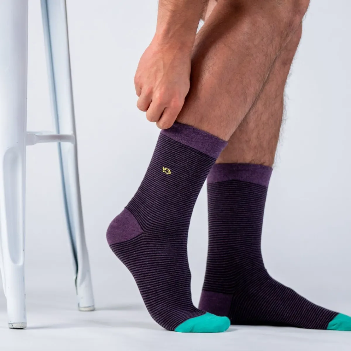 chaussettes_en_coton_peign_rayes__amthyste_0.webp BILLYBELT Chaussettes en coton peigné Rayées - Améthyste>Homme Chaussettes Fantaisie
