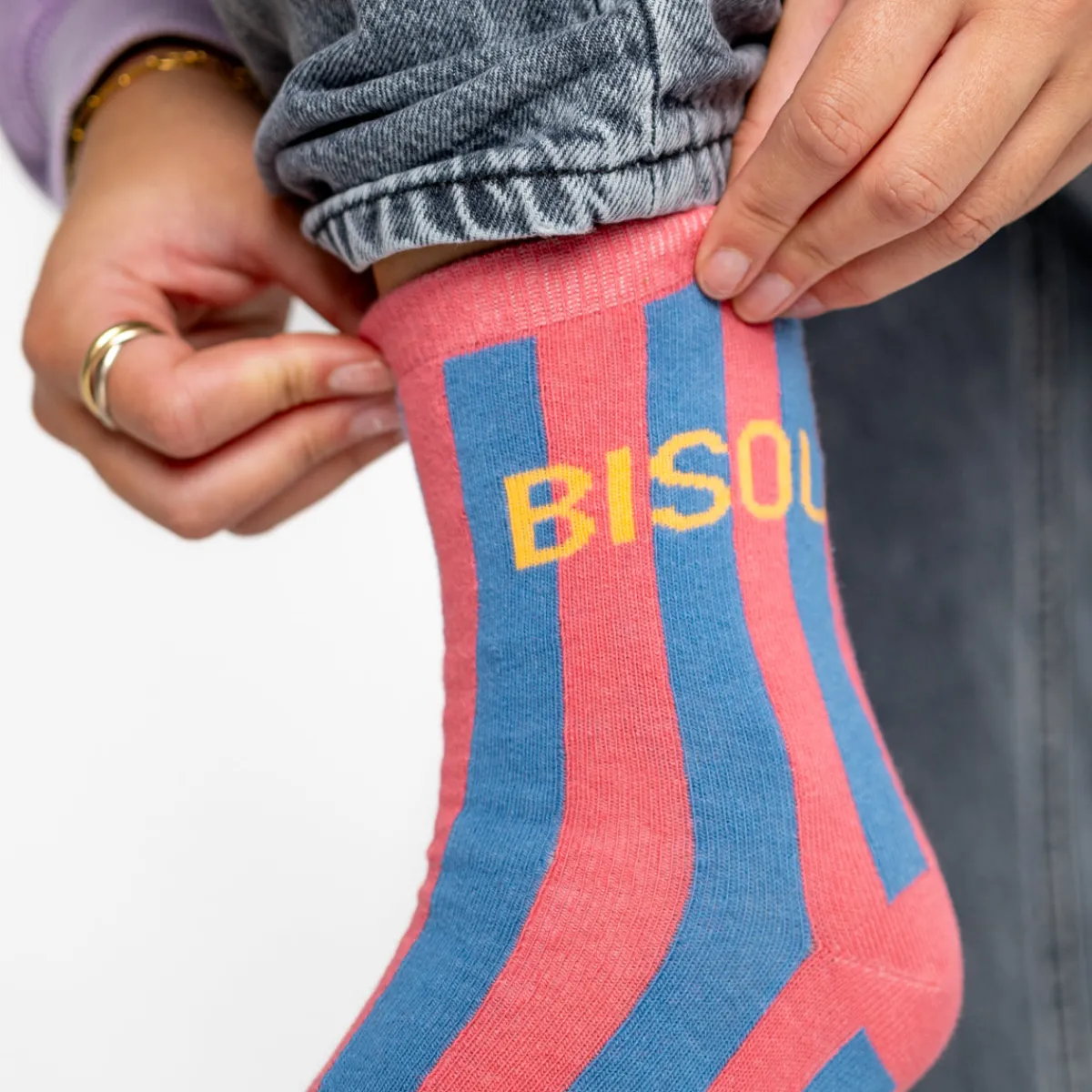 chaussettes_en_coton_peign_rayes__bisou_2.webp BILLYBELT Chaussettes en coton peigné Rayées ->Femme Chaussettes Fantaisie