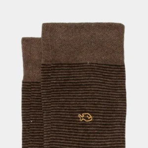 BILLYBELT Chaussettes en coton peigné Rayées - Hazelnut>Homme Chaussettes Fantaisie