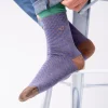 BILLYBELT Chaussettes en coton peigné Rayées - Moka matcha>Homme Chaussettes Fantaisie