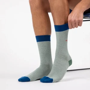 BILLYBELT Chaussettes en coton peigné Rayées - Naturelle>Homme Chaussettes Fantaisie