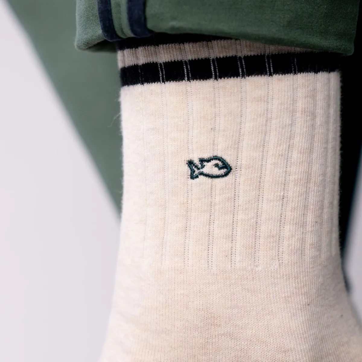 chaussettes_en_coton_peign_retro__beige_chin_ray_noir_4.webp BILLYBELT Chaussettes en coton peigné Retro - Beige chiné, rayé noir>Homme Chaussettes Fantaisie
