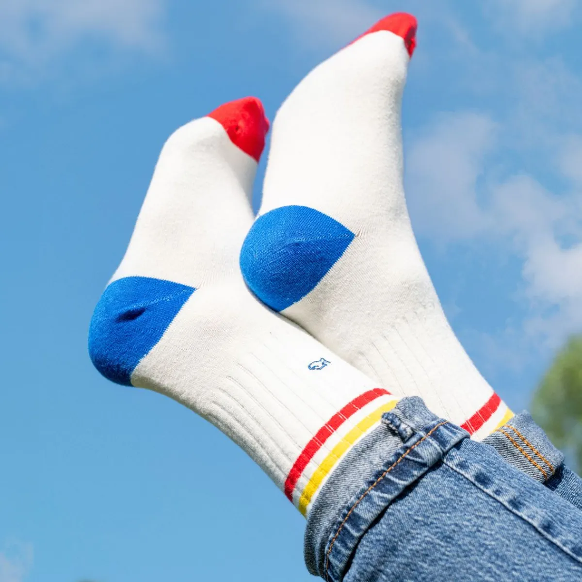 chaussettes_en_coton_peign_retro__blanc_ray_jaune_et_rouge_0.webp BILLYBELT Chaussettes en coton peigné Retro - Blanc, rayé jaune et rouge>Homme Chaussettes Fantaisie