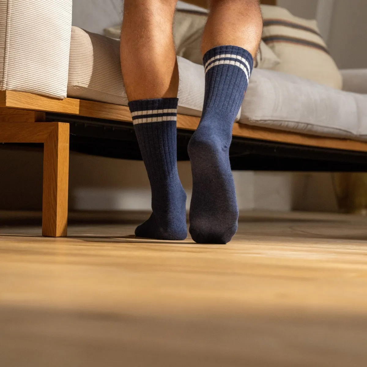chaussettes_en_coton_peign_retro__bleu_ray_blanc_2.webp BILLYBELT Chaussettes en coton peigné Retro - Bleu, rayé blanc>Homme Chaussettes Fantaisie