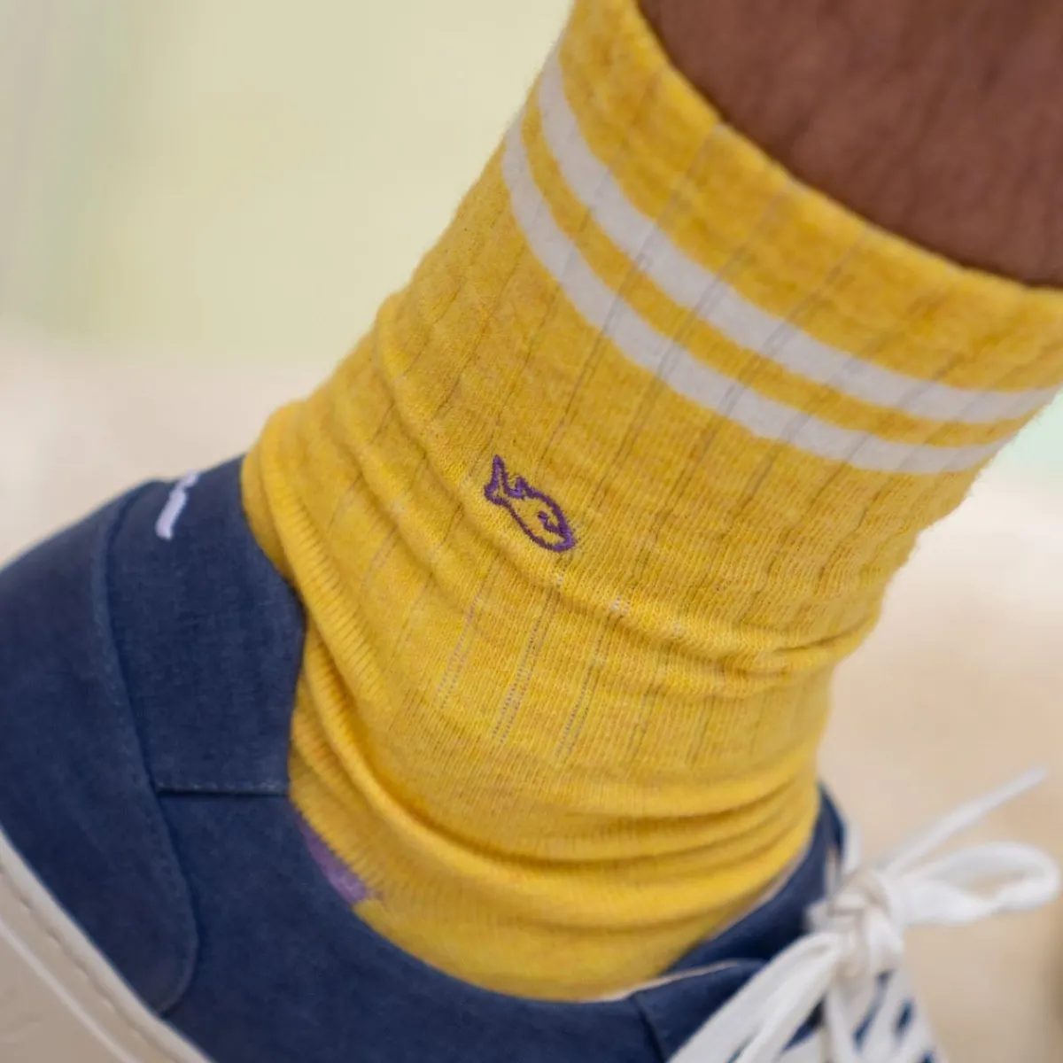 chaussettes_en_coton_peign_retro__jaune_ray_blanc_2.webp BILLYBELT Chaussettes en coton peigné Retro - Jaune, rayé blanc>Homme Chaussettes Fantaisie