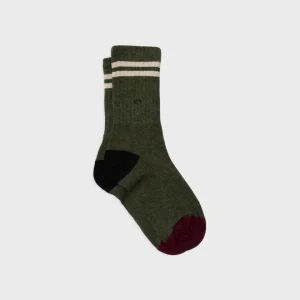 BILLYBELT Chaussettes en coton peigné Retro - Kaki, rayé beige>Homme Chaussettes Fantaisie