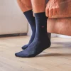 BILLYBELT Chaussettes en coton peigné Unies - Bleu marine>Homme Chaussettes Unies
