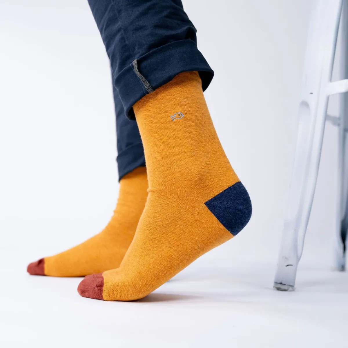 chaussettes_en_coton_peign_unies__jaune_chin_0.webp BILLYBELT Chaussettes en coton peigné Unies - Jaune chiné>Homme Chaussettes Unies