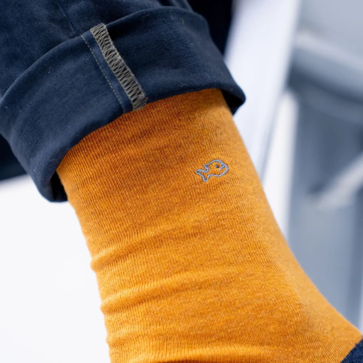 chaussettes_en_coton_peign_unies__jaune_chin_3.webp BILLYBELT Chaussettes en coton peigné Unies - Jaune chiné>Homme Chaussettes Unies