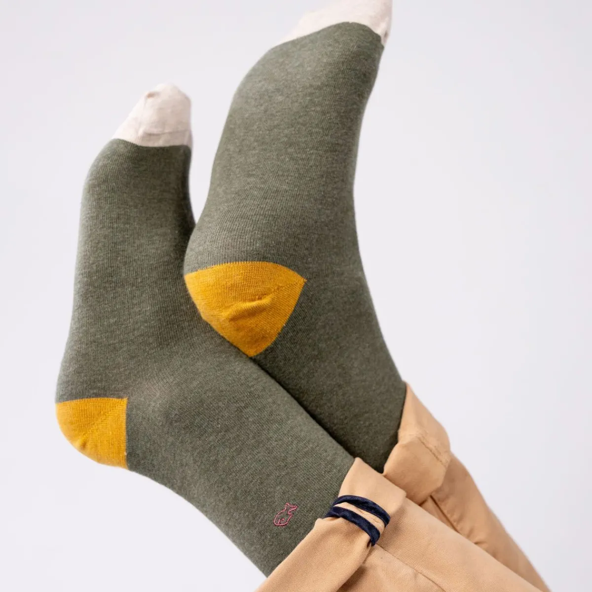 chaussettes_en_coton_peign_unies__kaki_chin_0.webp BILLYBELT Chaussettes en coton peigné Unies - Kaki chiné>Homme Chaussettes Unies
