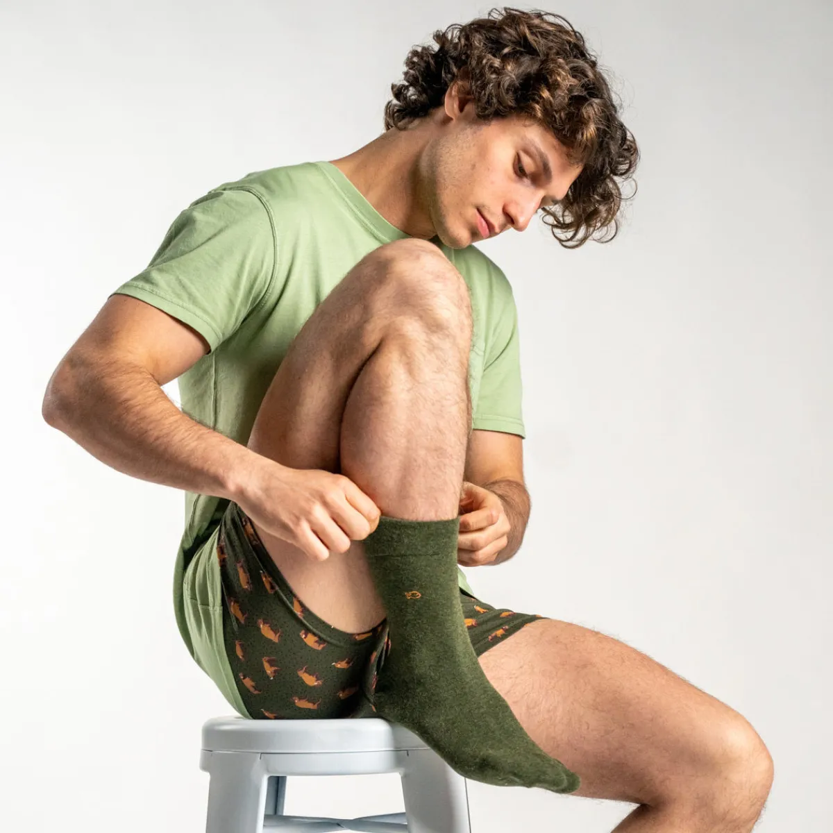 chaussettes_en_coton_peign_unies__kaki_fonc_chin_0.webp BILLYBELT Chaussettes en coton peigné Unies - Kaki foncé chiné>Homme Chaussettes Unies