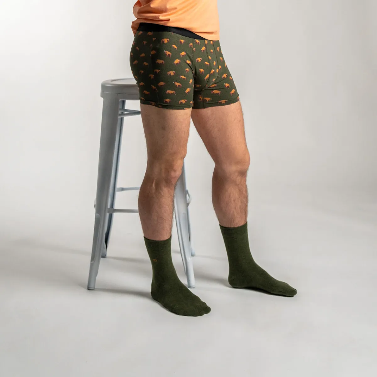 chaussettes_en_coton_peign_unies__kaki_fonc_chin_3.webp BILLYBELT Chaussettes en coton peigné Unies - Kaki foncé chiné>Homme Chaussettes Unies