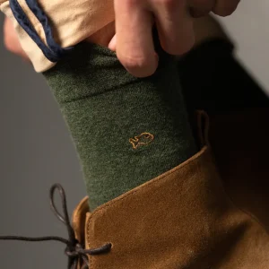 BILLYBELT Chaussettes en coton peigné Unies - Kaki foncé chiné>Homme Chaussettes Unies