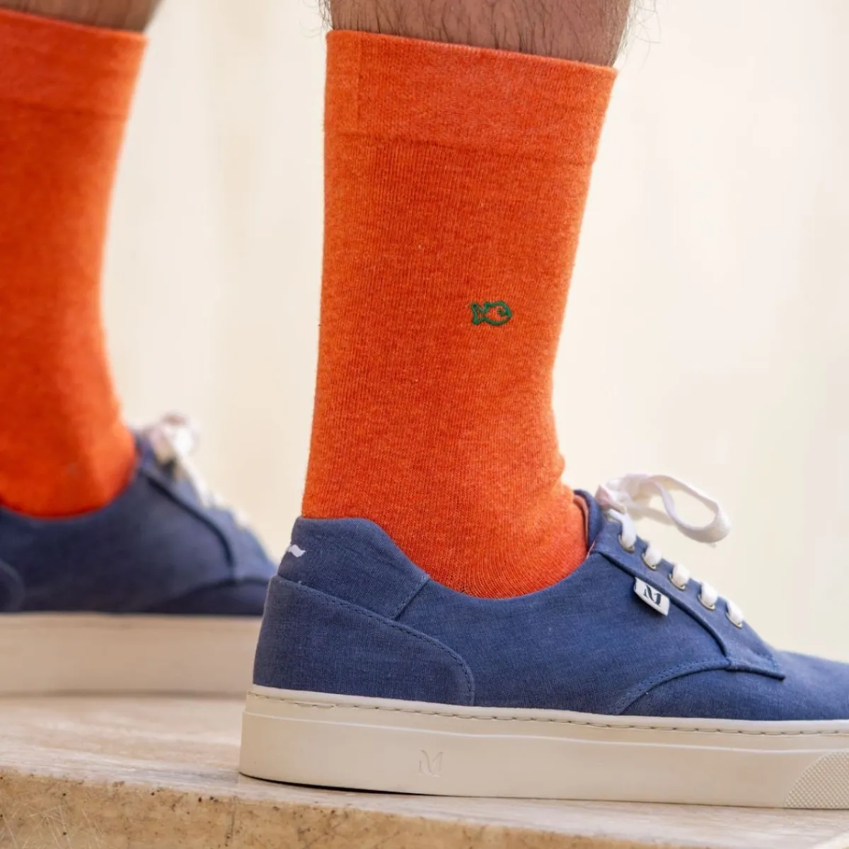 chaussettes_en_coton_peign_unies__orange_3.webp BILLYBELT Chaussettes en coton peigné Unies - Orange>Homme Chaussettes Unies
