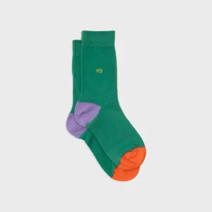 BILLYBELT Chaussettes en coton peigné Unies - Vert chiné>Homme Chaussettes Unies