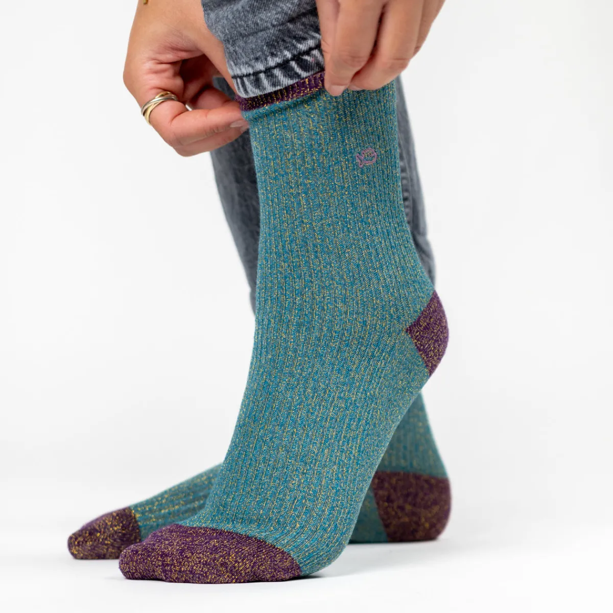 chaussettes_en_coton_peign_vintage__bleu_canard_0.webp BILLYBELT Chaussettes en coton peigné Vintage - Bleu canard>Femme Chaussettes Fantaisie