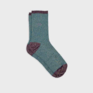 BILLYBELT Chaussettes en coton peigné Vintage - Bleu canard>Femme Chaussettes Fantaisie