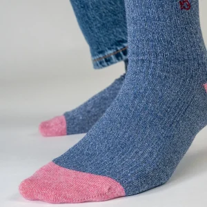 BILLYBELT Chaussettes en coton peigné Vintage - Bleu gris>Femme Chaussettes Fantaisie