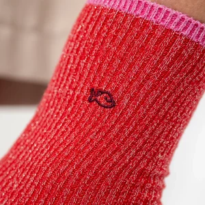 BILLYBELT Chaussettes en coton peigné Vintage - Rouge>Femme Chaussettes Fantaisie