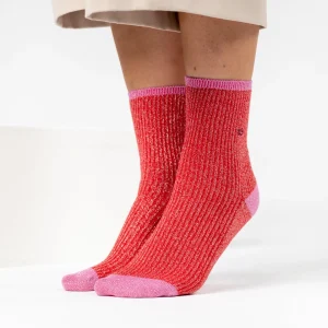BILLYBELT Chaussettes en coton peigné Vintage - Rouge>Femme Chaussettes Fantaisie