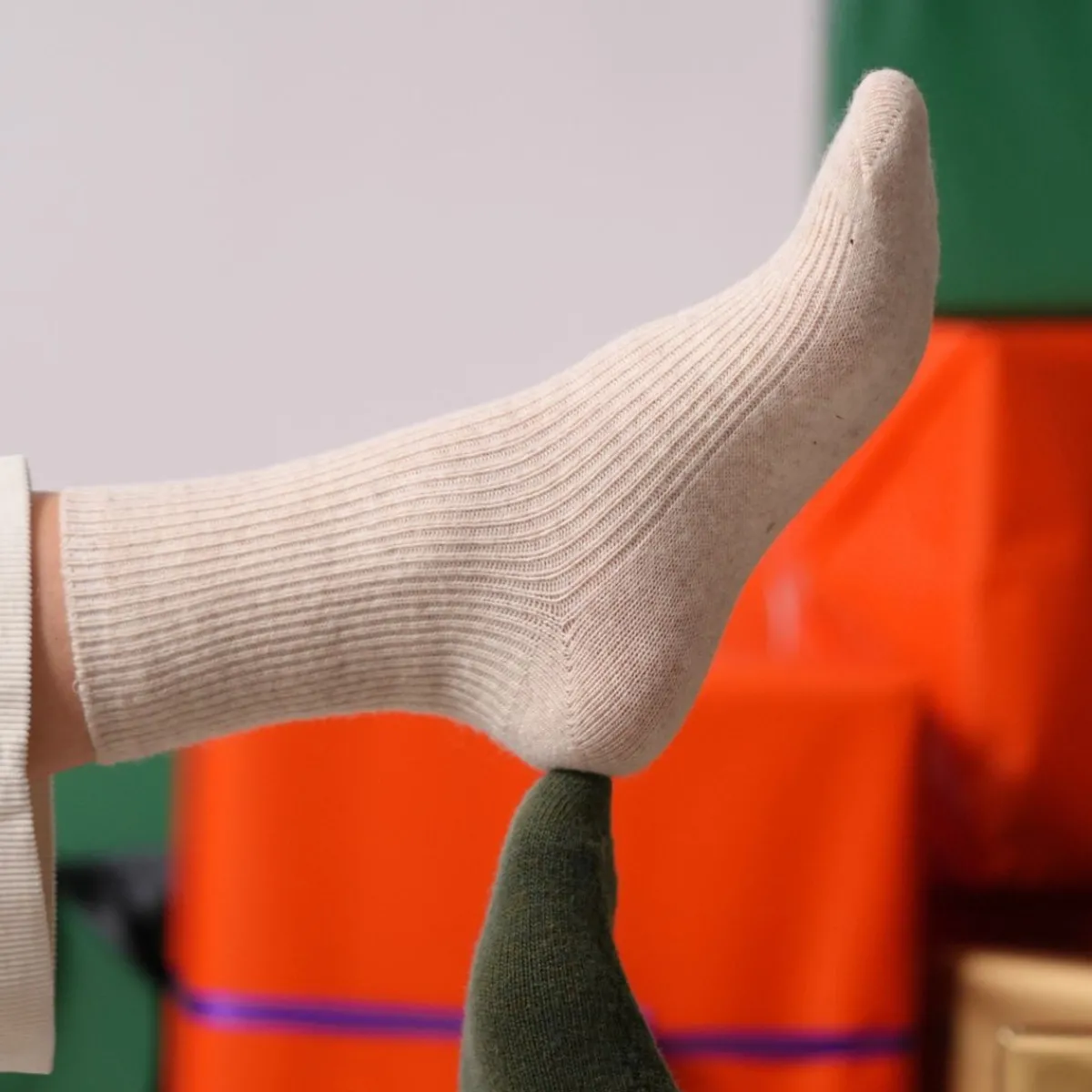 chaussettes_en_laine_avec_angora_beige_0.webp BILLYBELT Chaussettes en laine avec angora>Femme Chaussettes Chaudes | Chaussettes Unies