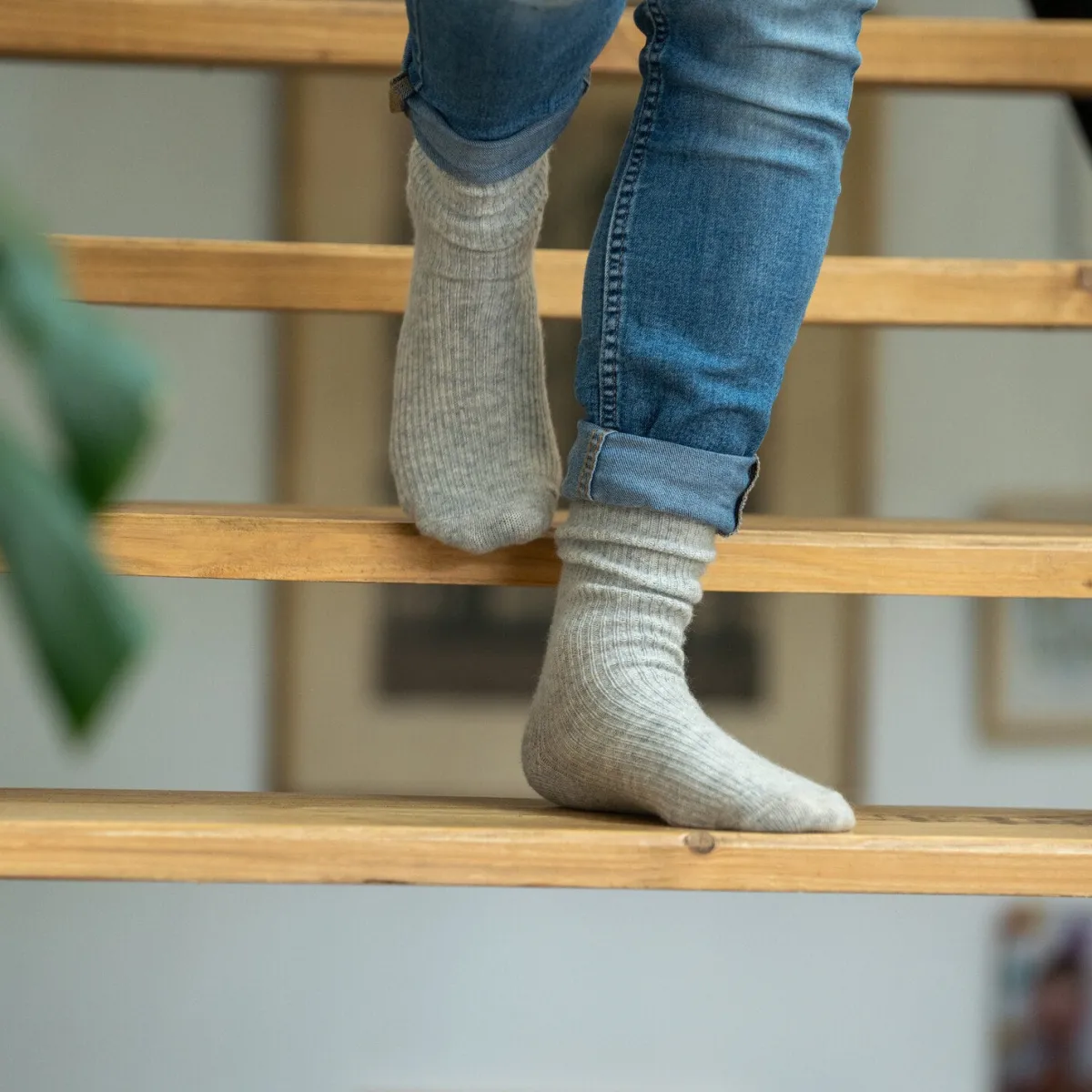 chaussettes_en_laine_avec_angora_gris_chin_0.webp BILLYBELT Chaussettes en laine avec angora>Femme Chaussettes Chaudes | Chaussettes Unies