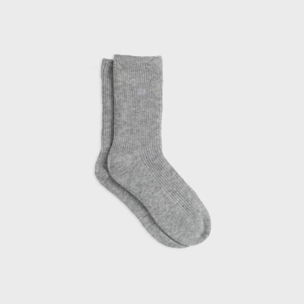 chaussettes_en_laine_avec_angora_gris_chin_1.webp BILLYBELT Chaussettes en laine avec angora>Femme Chaussettes Chaudes | Chaussettes Unies