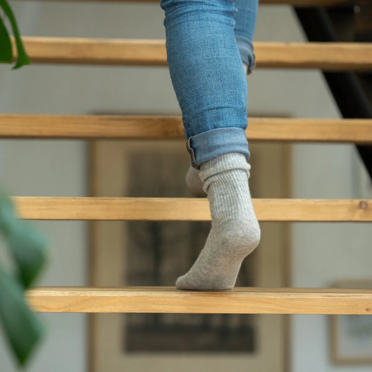 chaussettes_en_laine_avec_angora_gris_chin_2.webp BILLYBELT Chaussettes en laine avec angora>Femme Chaussettes Chaudes | Chaussettes Unies