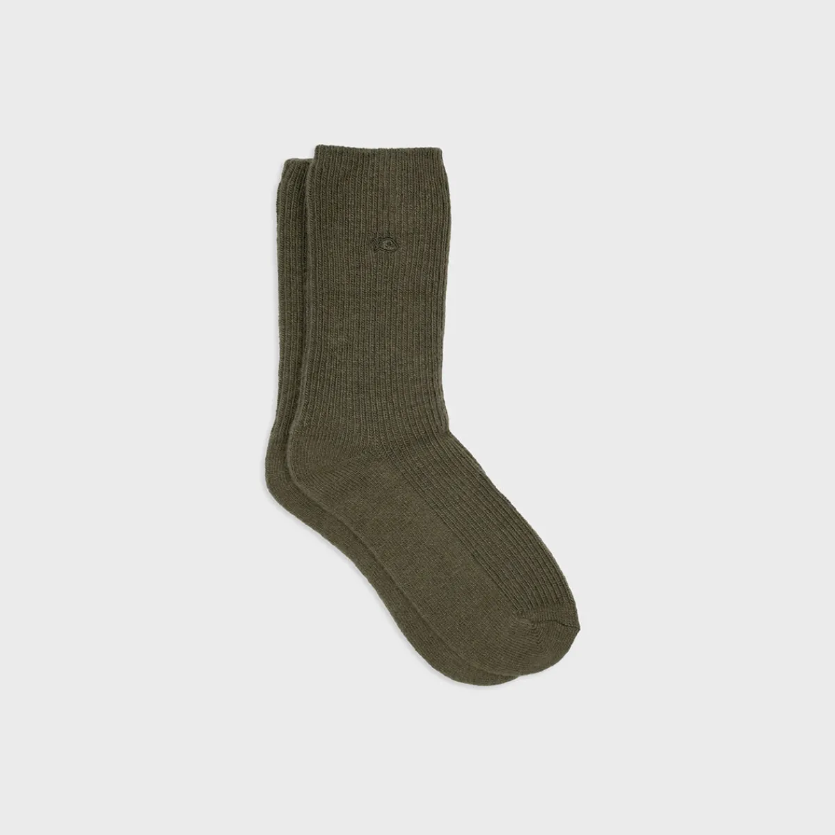 chaussettes_en_laine_avec_angora_kaki_1.webp BILLYBELT Chaussettes en laine avec angora>Femme Chaussettes Chaudes | Chaussettes Unies