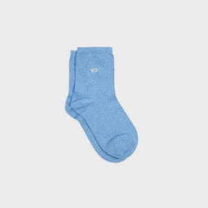 BILLYBELT Chaussettes pailletées en coton peigné Unies - Bleu clair>Femme Chaussettes Unies