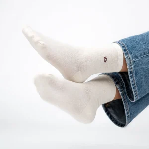 BILLYBELT Chaussettes pailletées en coton peigné Unies - Écru>Femme Chaussettes Unies