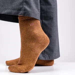 BILLYBELT Chaussettes pailletées en coton peigné Unies - Cuivre>Femme Chaussettes Unies