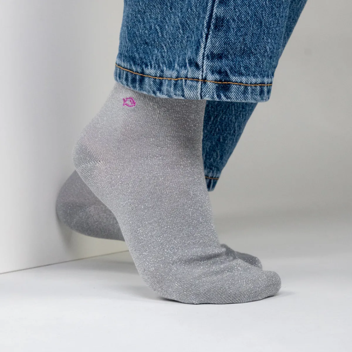 chaussettes_pailletes_en_coton_peign_unies__gris_0.webp BILLYBELT Chaussettes pailletées en coton peigné Unies - Gris>Femme Chaussettes Unies