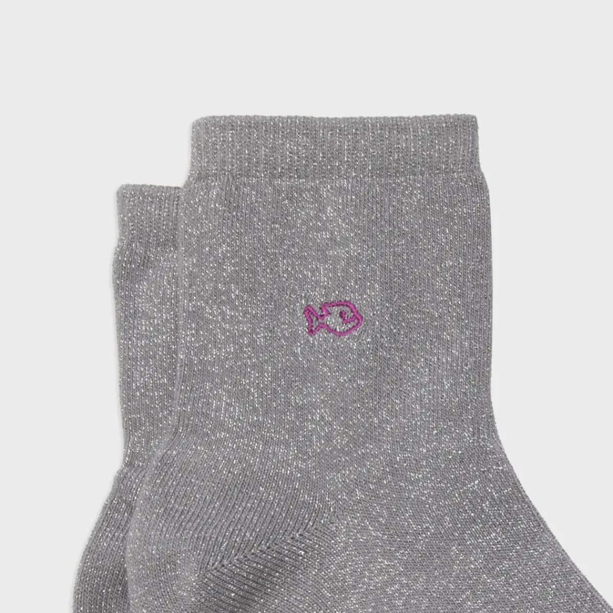 chaussettes_pailletes_en_coton_peign_unies__gris_3.webp BILLYBELT Chaussettes pailletées en coton peigné Unies - Gris>Femme Chaussettes Unies