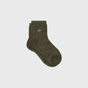 BILLYBELT Chaussettes pailletées en coton peigné Unies - Kaki>Femme Chaussettes Unies