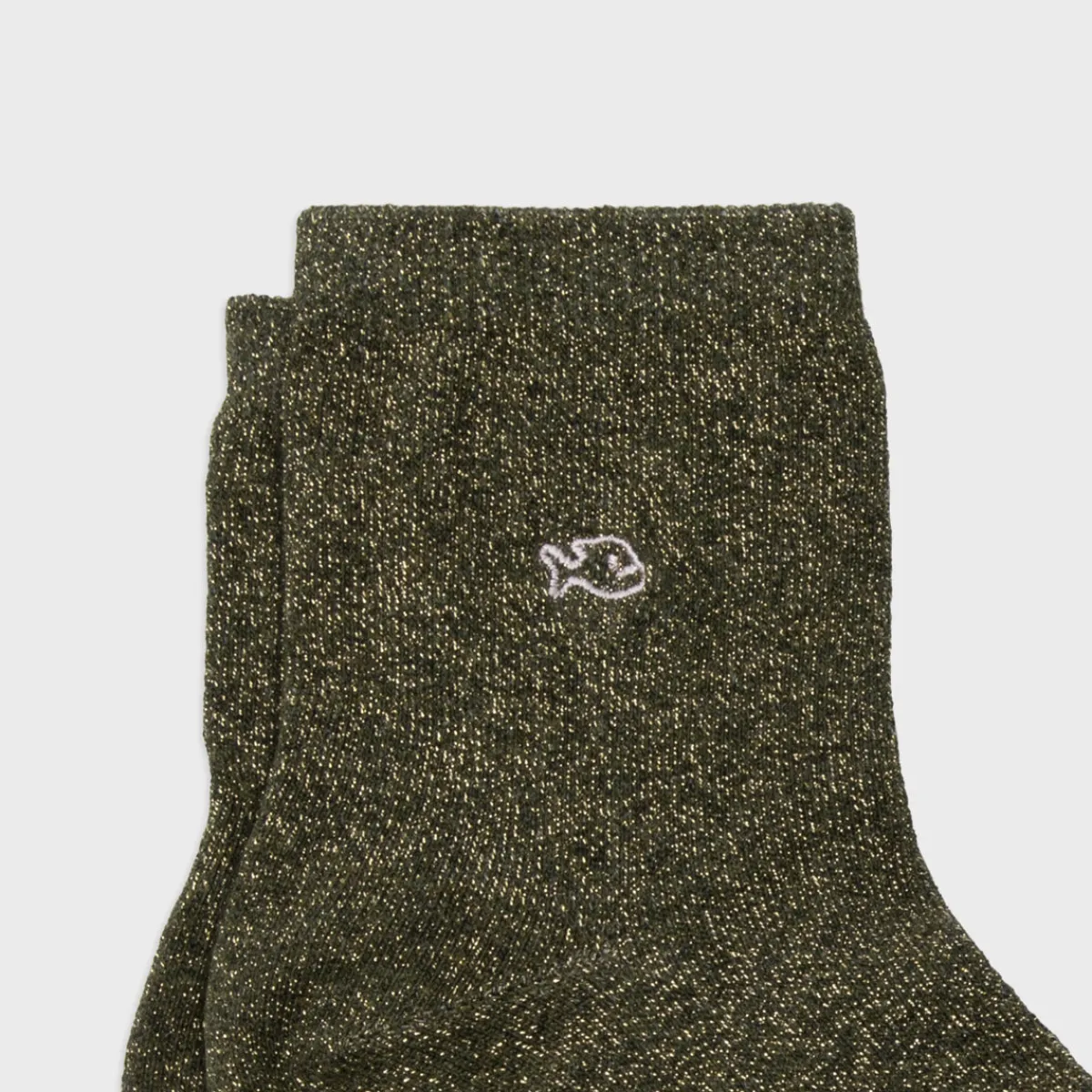 chaussettes_pailletes_en_coton_peign_unies__kaki_3.webp BILLYBELT Chaussettes pailletées en coton peigné Unies - Kaki>Femme Chaussettes Unies