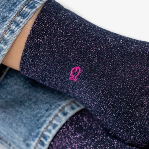 BILLYBELT Chaussettes pailletées en coton peigné Unies - Marine>Femme Chaussettes Unies