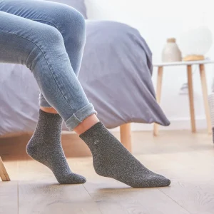 BILLYBELT Chaussettes pailletées en coton peigné Unies - Noir>Femme Chaussettes Unies